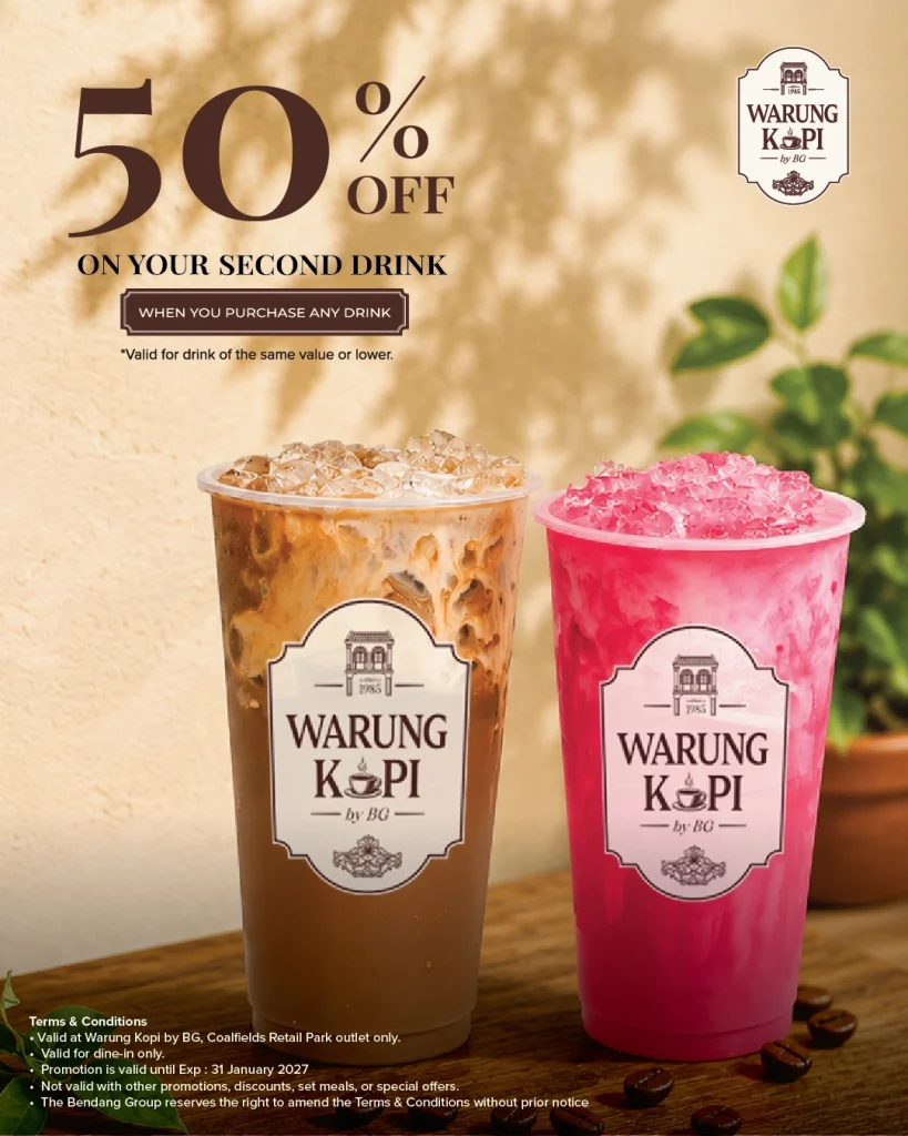 50% OFF your second drink